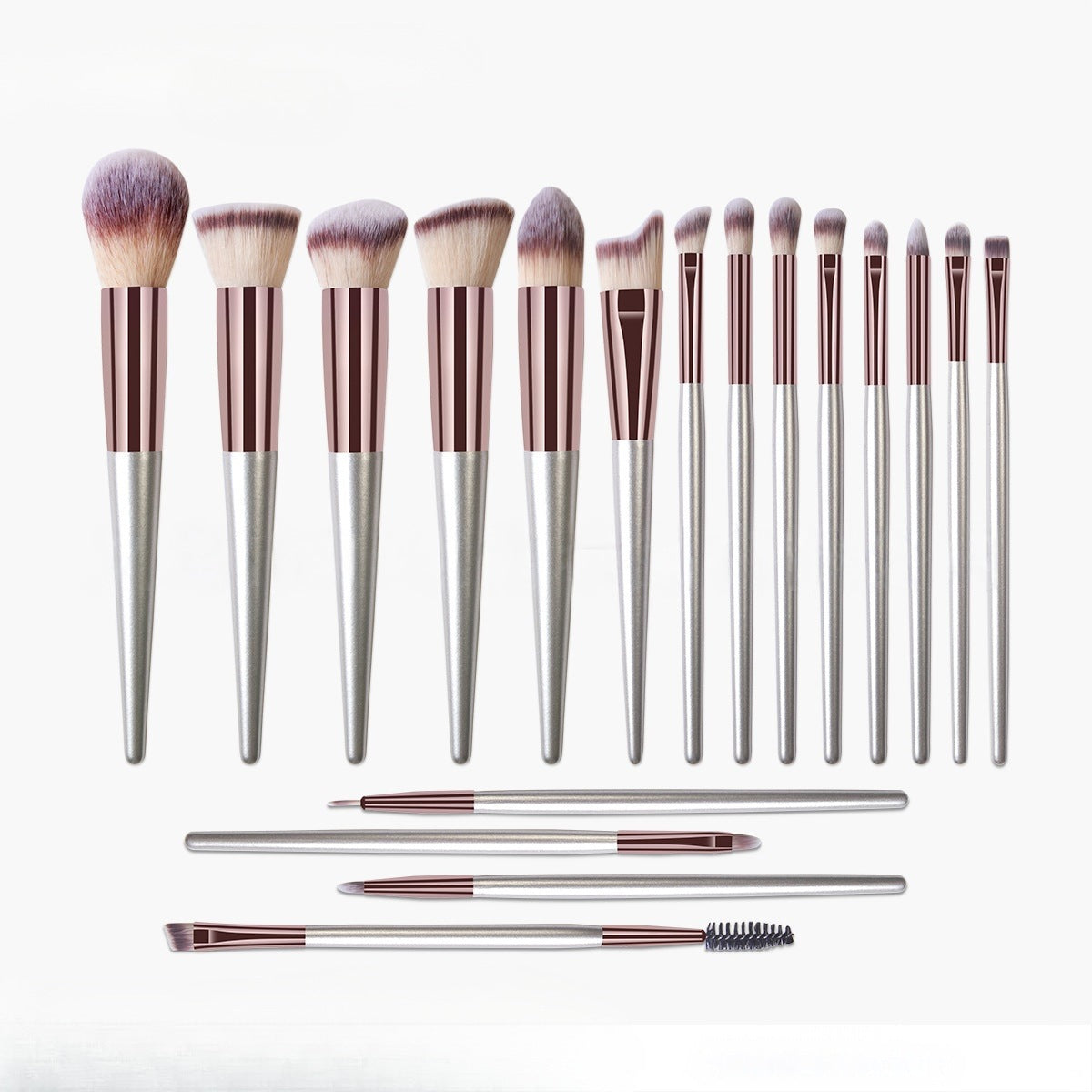 18-Piece Makeup Brush Set with Foundation, Concealer, Eyeshadow, and Blush Brushes, with Travel Case Options