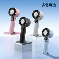 Portable Handheld Misting Fan with Digital Display, 5-Speed USB-C Rechargeable Personal Cooling Fan for Outdoor Use