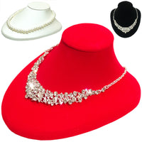 Velvet/Leatherette Necklace Display Bust Stand for Jewelry Exhibition