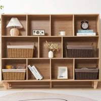 Handwoven Straw Storage Basket with Handles for Snacks, Toys, Books, and Sundries