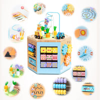 14-in-1 Activity Cube for Babies and Toddlers, Multifunctional Educational Toy with Bead Maze, Shape Sorter, and Magnetic Games