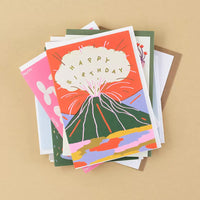 British Wrap Birthday Greeting Card for Couples, Abstract Art Collage Illustration