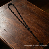Vintage Cross Rosary Bracelet Hand-Woven Prayer Rope