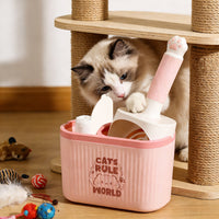 2-in-1 Cat Litter Scoop with Storage Caddy, Wall-Mountable Pet Cleaning Tool