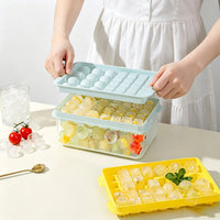 Food Grade Silicone Ice Cube Tray with Lid and Storage Bin, Large Capacity Ice Ball Maker Mold Set with Scoop
