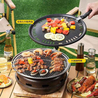 Stainless Steel Charcoal Grill for Home Outdoor Camping BBQ Commercial Round Smokeless Roaster