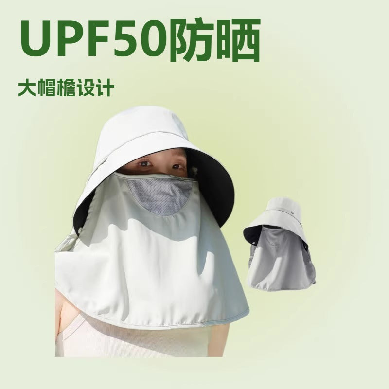 Women's UPF 50+ Sun Protection Bucket Hat with Wide Brim and Neck Flap for Outdoor Activities
