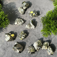Natural Pyrite Raw Stone Cubes Chalcopyrite Iron Ore Specimen for Collection and Decoration