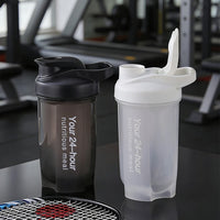 Fitness Shaker Bottle with Scale, Protein Powder Mixer Cup, Portable Outdoor Water Bottle