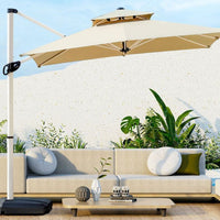 Outdoor Patio Umbrella with Aluminum Pole, Large Garden Sunshade for Commercial and Residential Use