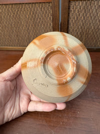 Japanese Bizen Ware Matcha Bowl, Ceramic Tea Ceremony Bowl with Markings