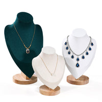 Wooden Mannequin Necklace Display Stand for Jewelry Store Window and Countertop