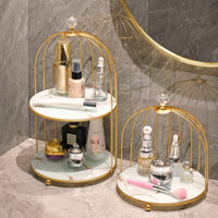 Bathroom Countertop Organizer with Birdcage Design for Cosmetics and Toiletries