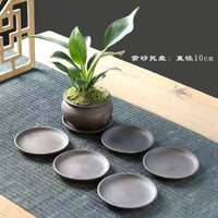 Ceramic Round Plant Pot Saucer with Morandi Colors and Thickened Base