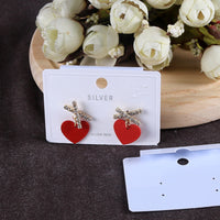White PVC Earring Display Cards with Hanging Hooks for Jewelry Packaging