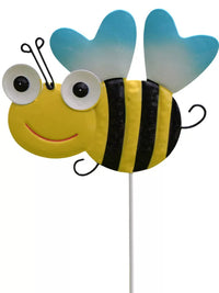 Cartoon Animal Garden Lawn Metal Insect Butterfly Bee Frog Beetle Decorative Stakes
