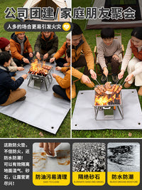 Fireproof Mat for Camping Grills - Waterproof, Oil-Resistant Ground Cloth for Outdoor Picnics and Heat Insulation