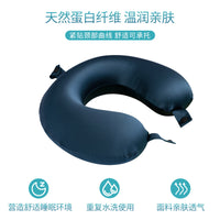 Silk Neck Support U-Shaped Travel Pillow with Memory Foam/Foam Particles for Adults