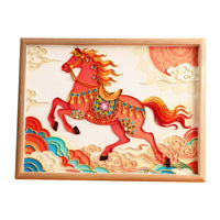 2026 Auspicious Clouds Horse A4 Paper Quilling Art Kit DIY Craft Tool Set