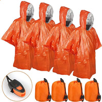 Portable Emergency Thermal Raincoat - Reversible Waterproof Reflective Poncho for Outdoor Survival