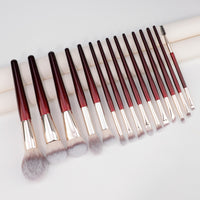 15-Piece Professional Synthetic Makeup Brush Set with Pouch