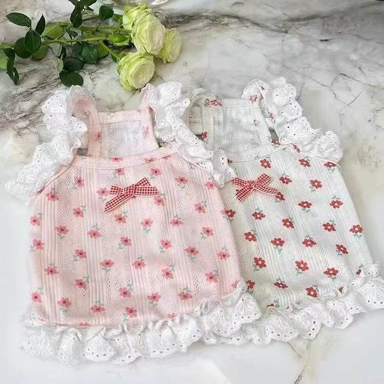 Floral Lace Princess Dress for Small Dogs and Cats