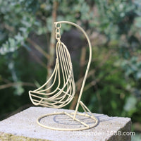 Miniature Japanese-Style Wrought Iron Retro Hanging Chair Hammock Garden Decor