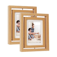 Rotatable Double-Sided Photo Frame for Pet Paw Print & Memories, Desktop Display