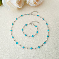 Bohemian Ethnic Style Colorful Rhinestone Necklace and Bracelet Set for Women