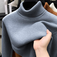 Men's Fleece Lined Turtleneck Sweater Winter Warm Knitted Base Layer