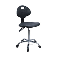 PU Anti-Static Lab Chair with Backrest, Adjustable Height Swivel Stool for Hospitals and Industrial Use