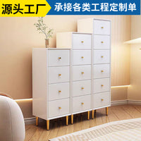 Solid Wood Slim Drawer Storage Cabinet Nordic Style Bedroom Chest of Drawers Narrow Sofa Side Table
