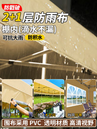 Outdoor Retractable Canopy Tent with Thickened Sidewalls for Sun and Rain Protection