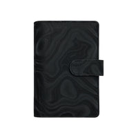 A6 Ripple Pattern Loose-Leaf Notebook with Zipper Pockets for Budgeting and Storage