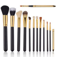 Portable Makeup Brush Set with Storage Bag - Eyeshadow, Powder, Blush, Concealer, Eyebrow Brushes