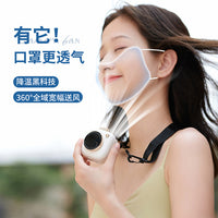 Mini Bladeless Portable Neck Fan with Lanyard, USB Rechargeable Quiet Personal Fan for Kids Outdoor Use