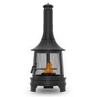 Outdoor Patio Fire Pit BBQ Grill with Chimney for Garden Villa Heating and Bonfires