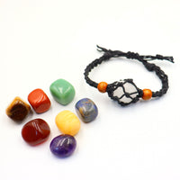 Adjustable Woven Net Pendant Necklace for Natural Stones