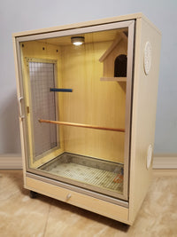 Mishiqi Wooden Parrot Cage for Adult Cockatiels Breeding and Ornamental Birds DIY Landscape Cage