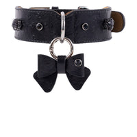 Pet Leather Bow Tie Collar for Dogs, Adjustable and Comfortable