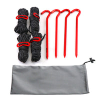 Reflective Guy Line and Tent Stake Kit with Aluminum Adjusters for Camping and Tarps