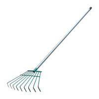 1.6m Green Wire Rake for Leaves and Garden Debris with Extended Handle