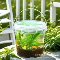 Thickened Clear Bucket with Lid and Handle for Fish, Turtle, and Outdoor Use