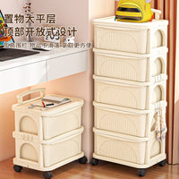 Multi-layer Storage Cart with Wheels, Dustproof Organizer for Bedroom, Sundries, and Toys