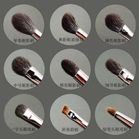 Professional 9-Piece Goat Hair Eye Makeup Brush Set for Eyeshadow Blending and Application