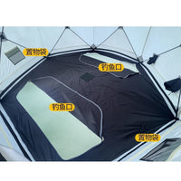 Insulated Hexagonal Ice Fishing Tent for Extreme Cold Weather Camping