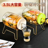 2025 Transparent Cold Water Pitcher with Faucet, Refrigerator Beverage Dispenser, Fruit Tea and Herbal Wine Container