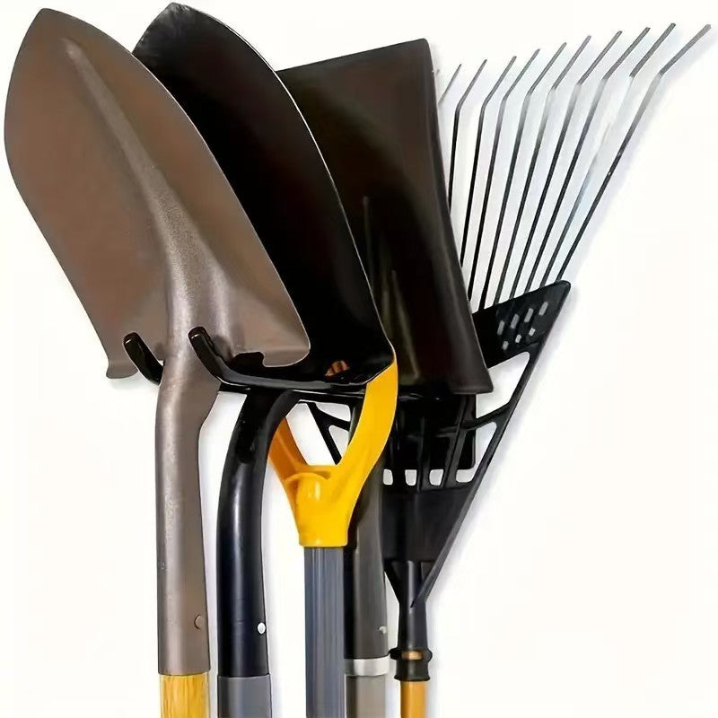 Foldable Wall-Mounted Garden Tool Organizer Rack for Shovels and Rakes