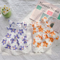 Pet Floral Lace Princess Dress for Cats and Small Dogs