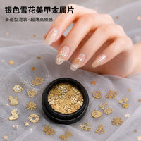 Christmas Snowflake Nail Art Metal Flakes Set for Manicure Decoration
